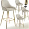 TecTake® Lot de 4 Tabouret Bar Aspect Velours Chaise de Bar avec Repose-Pieds Chaise Haute Cuisine pour îlot Central H108cm Rembourrée avec Dossier Tabouret Haut Cuisine comptoir