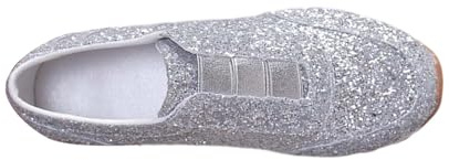 Sequin Shoes for Women Womens Glitter Slip On Trainers Breathable | Lightweight Sneakers Sparkly Metallic Sport Pumps for Party Casual Plat Bottom Walking Trainers Tennis Shoes for Women