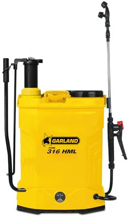 GARLAND FUM 316HML-V24 - Fumigador híbrido 16L a batería o Manual, batería Litio 12V 8Ah, Lanza Acero INOX Ajustable, presión 2-4 Bar, hasta 5h autonomía, 3 boquillas Incluidas