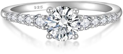 YL Verlobungsring Moissanite Ring 0,8 Karat Farbe D VVS1 Moissanit 925er Sterlingsilber Schmuck Geschenke für Damen