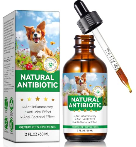 Natürliche Antibiotika für Hunde 60ml, Antibiotika für Hunde, Hund Antibiotika, juckende Haut Relief, Unterstützt Allergie Relief, Hund Antibiotika für Haut-Infektion-Bacon Flavor