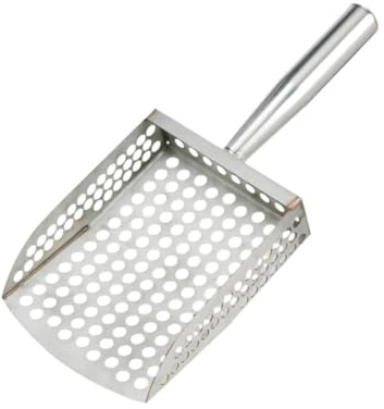 Uxsjakjsd Sieve Shovel for Sand Scoop for Metal Detecting Digging Comfortable Handle Stainless Steel Sand Sifter Shovel