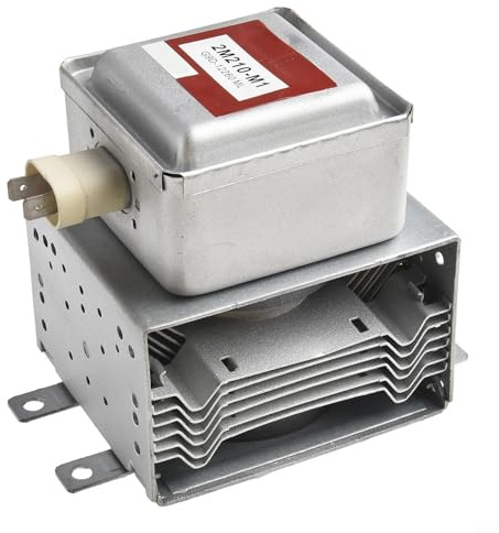 EffiFish Mikrowellen-Magnetron 2M210-M1 Ersatzteil für Mikrowelle mit 6-teiligen Kühlkörpern, Metallkonstruktion, silber