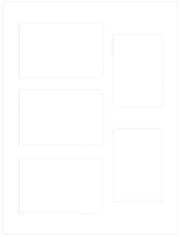 nielsen Passepartout Premium Karton 2,5 mm, Außenformat 30x40 cm für 3 Bilder 10x15 und 2 Bilder 9x13 cm, hellweiß