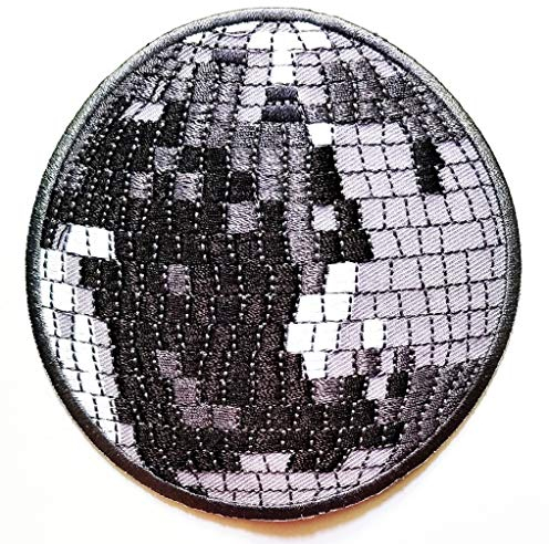 PP Patch Cute Cartoon Patch Disco Magic Ball Light Party Music Kids Embroidery Iron-on Patch Size 4.2x4.2 INCHES Round Blue Fantasy Fabric-Embroidered-Iron-On-Patch 1