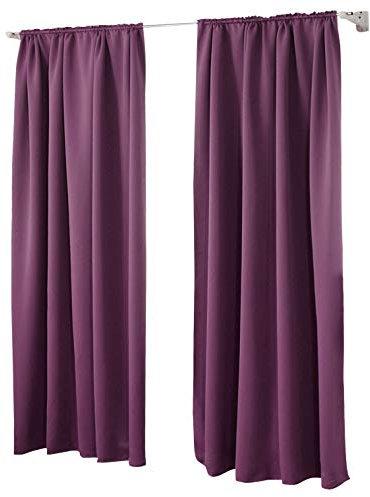 Laneetal Verdunkelungsgardine mit Kräuselband 2 Stücke Vorhang Blickdicht Verdunklungsvorhang in Violette 135x245 cm Thermovorhang für Schlafzimmer Gardine Lichtundurchlässig