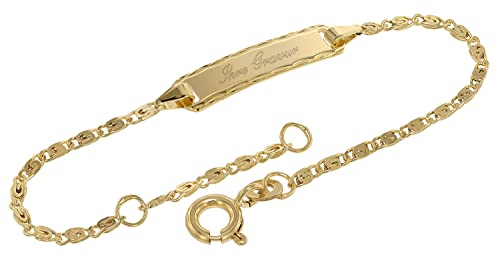 trendor Gravur-Armband für Kinder 333 Gold Armband mit Namen 14 cm inklusive Wunsch-Gravur 75203
