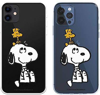 Schutzhülle für iPhone 12, iPhone 12 Pro, offizielles Snoopy Woodstock und Snoopy Silhouette zum Schutz Ihres Handys, flexibles Silikon, offizielles Lizenzprodukt von Peanuts.