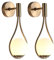 LANMOU Wandleuchte Innen Kugel Glas, 2 Stück Wandlampe Glas Gold E27 Vintage Wandleuchte mit Glaskugel Drop Lampenschirm, Warmes Weiß, Schlafzimmer Wohnzimmer Deco WandBeleuchtung