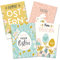 itenga 12 x Postkarte Grußkarte Frohe Ostern - Osterkarte pastell 4 Motive Geschenkkarte Geschenkanhänger für kurze Texte Namensschild