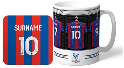 Juego de tazas y posavasos personalizados Crystal Palace FC