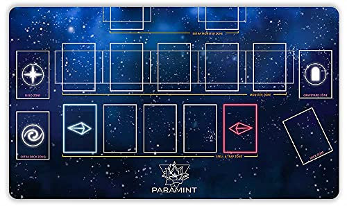 Paramint Stardust, ein Spieler (Genähte Kanten) - Yugioh Spielmatte - Kompatibel mit Yu-Gi-Oh, TCG - Master Rule Duel Field Zones, Groß 1-Spieler Kartenspielmatte - Spielmatten mit originellen Designs
