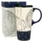 Topadorn Ceramic Mug Coffee Cup with Lid Tall Travel Mugs with Handle and Gift Box,17oz. Map