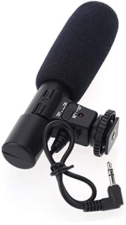 Microfono stereo con jack da 3,5 mm per Nikon D7000 D300s D5100 D5300 D3300 D3200