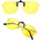 CREYESTAL Polarisiert Nachtfahrbrille Clip für Brillenträger, Überzieh Nachtsichtbrille für Autofahrer, Ultraleicht, Herren, Damen