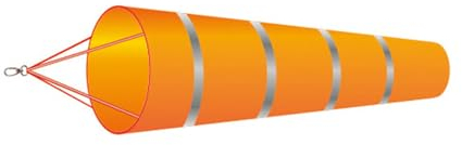 Scnvsi Robuste Windsack-Flagge mit reflektierendem Gürtel, wasserdicht und auffällig, Oxford-Tasche zur Messung der Windrichtung, 60/80/100 cm