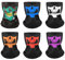EUPSIIU 6 Stück Totenkopf Maske Multifunktionstuch, Gesichtsmaske Bandanas Multifunktionstuch Schal, Kopftuch Stirnband,Motorrad Halstuch Kopfbedeckung Sportmaske für Laufen Motorradfahren (6PCS)