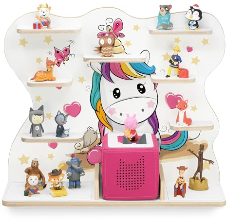 stadtecken Holzregal für Musikbox I Geeignet für die Toniebox und ca. 50 Tonies I Perfekte Tonie Aufbewahrung im Kinderzimmer I Zum Aufstellen oder Aufhängen I Lovely Pony, groß