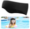 Schwimmen Stirnband Kinder, Badekappe Kinder, Neopren Schwimmband mit Klettverschluss und Ohrenschutz für Wasserspaß - Größe M (blau) (Schwarz)