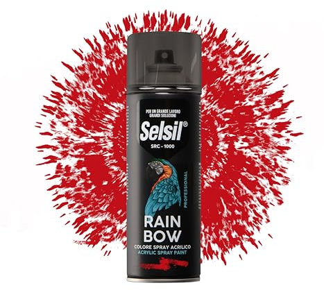 DETERMONDO SELSIL Bomboletta di Vernice Spray Acrilica Colore Ral 3020 Rosso Traffico 400ml Bombolette Spray Colorate Multiuso per Interni ed Esterni, Adatto a Qualiasi Superficie