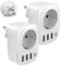 VINTAR 2 PCS Adaptateur de Voyage Inde, Adaptateur de Voyage Type D avec 3 USB et 15W 1USBC, Inde Adaptateur Prise de Courant pour l'Inde Sri Lanka, Népal