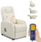 LEADZM Fauteuil Inclinable avec Massage Électrique, Chauffage et Dossier Basculant à Commande Manuelle, Fauteuil TV pour Chambre à Coucher, Salon et Home Cinéma (PU, Blanc Crème)