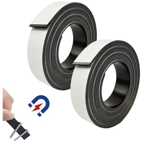 Due Rotoli Striscia Magnetica Per Zanzariere 2 Cm * 2 Mm * 2 Metri Strisce Magnetiche,Nastro Magnetico Ritagliabile,Nastro Magnetico Forte, Adatti A Scuole, Uffici, Lavagne, Frigoriferi, Ecc.
