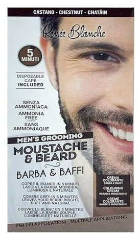 Renee Blanche Colorazione Per Barba E Baffi Tintura Colore Castano Senza Ammoniaca 2X20 Ml (Castano, 1 Unità)