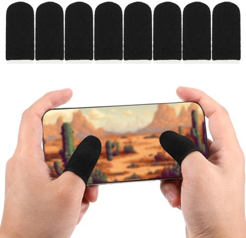 Gaming Finger Sleeve, 8 Stück Fingers Sleeve Gaming Anti-Sweat Fingersleeves Atmungsaktiv Finger Handschuhe Daumenhülsen Fingerabdeckung Für Touchscreen Spiel Mobile
