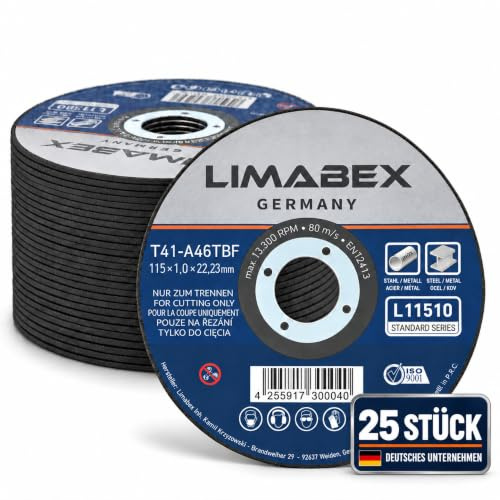25x Trennscheiben 115 Metall 1 mm Stahl Edelstahl INOX Flexscheiben 22,23mm | Verstärkte Metalltrennscheiben Schnelle Schnitte Hohe Standzeit