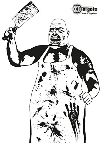 X-Targets Große Zielscheiben Zombie Butcher/Riesige 53 x 84 cm/Papier 120g/m² (40 Stück)