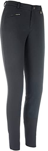 RL24 - Winter-Reithose für Kinder Essen | Kniebesatz aus Synthetikleder | atmungsaktive Thermoreithose mit hoher Wärmehaltung | Kinder Reitleggings in Schwarz | Reitbekleidung in Größe 146