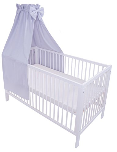 Amilian® Vollstoffhimmel Himmel mit Schleife Betthimmel Grau (Vollstoffhimmel)