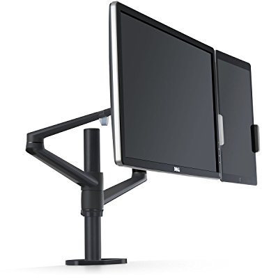 ThingyClub® Adjustable Aluminium Universal Full Motion Desk Mount Arm Stand Bracket (Tablet & Monitor - Black)