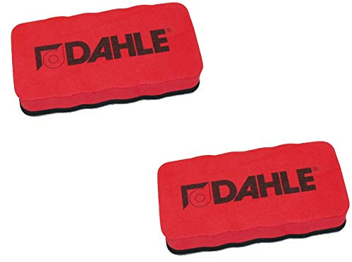 Dahle Whiteboard Schwamm (Magnetischer Wischer für Trockenreinigung auf vielen Oberflächen) (2er Pack/Rot)
