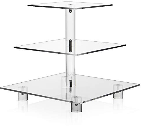 Weddingwish - Alzata per cupcake a 3 piani in acrilico con base