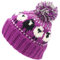 LOUDelephant Wolle Strick Beanie-Mütze mit Bommel - Schaf - Rosa Weiß, One Size