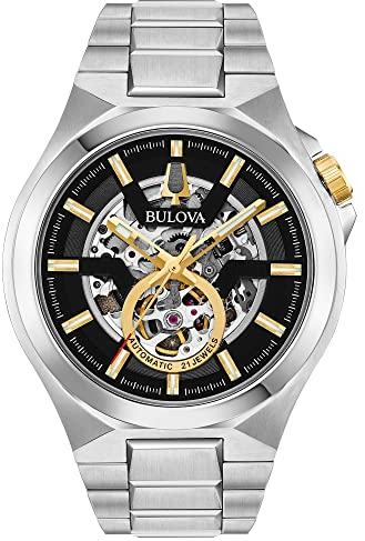 Bulova Herren Analog Automatisch Uhr mit Edelstahl Armband 98A224
