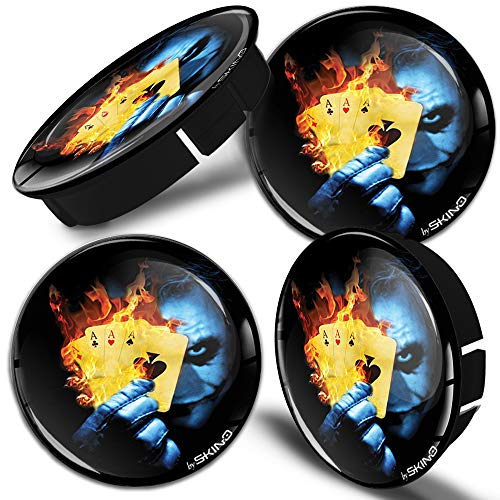 SkinoEu® 4 x 60mm Silikon Nabenkappen Kappen Joker Karten Felgendeckel Radkappen Radnabendeckel Nabendeckel Auto Tuning C 28