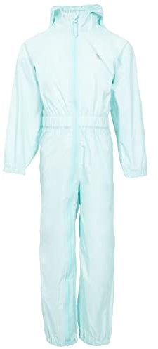 Trespass Button Waterproof Rain Suit with Hood - Pale Mint, 12/18