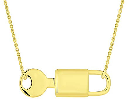 STARCHENIE Padlock Necklace Sterling Silver Lock and Key Necklace for Women, Metal, Cubic Zirconia