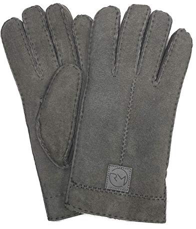 Rohn Moden Fingerhandschuhe Hochstein echt Lammfell für Damen und Herren, Handschuhe in Premiumqualität aus Baby Curly Merinolamm handgenäht anthrazit, dunkelgrau, schwarz 7 1/2
