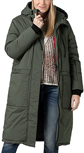 Timezone Puffer Parka amortiguadora, Madera de Oliva, XS para Mujer