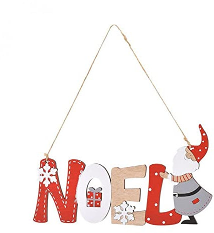 Bontannd 1 Stück Santa Brief Hanf Seil Hängende Tür Fenster Weihnachtsbaum Holz Anhänger Weihnachten Ornamente Home Shop Dekoration