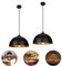 Lospitch Pendelleuchte Retro-Lampenschirm Hängelampe aus Metall 2x, Industrielle Vintage LED Pendellampe,E27 Fassung für max 60W, Ø 30cm（Ohne Leuchtmitte）für Wohnzimmer,Esszimmer,Keller,Bar