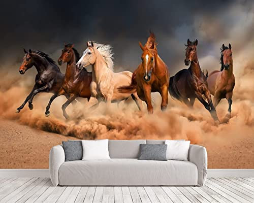 Papier Peint Panoramique Cheval De Course Papier Peint Intissé 3D Tapisserie Murales Décoration Murale