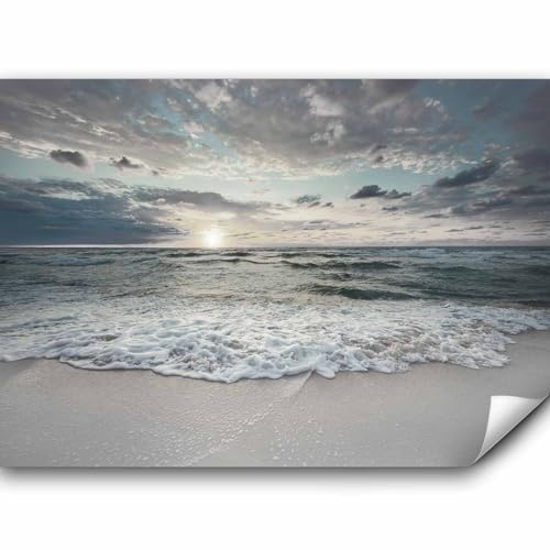 murando - Fototapete Premium-Vlies Meer und Strand, 350x256 cm, Wohnzimmer | Premium-Vliesstoff, Full HD Druck, hochwertige Verarbeitung fürs Wohnzimmer, schnelle Montage, lichtbeständig, geruchsfrei