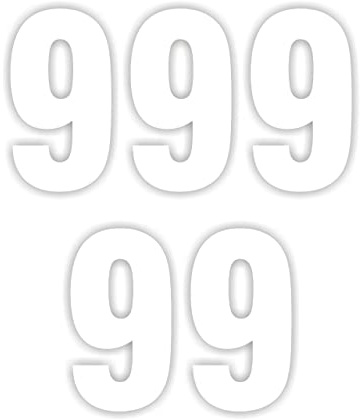 【Pack of 5】Shinny White Wheelie Bin Number (9) Self Adhesive Water Resistant Stickers, 7 Inches Bin Numbers for Wheelie Bins Dustbins Garbage bins