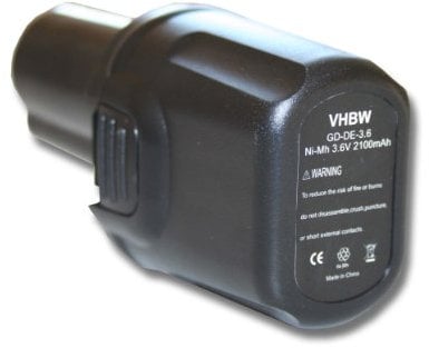 vhbw batteria sostituisce Dewalt DE9054-XJ, DE9054 per utensile elettrico (2100 mAh, NiMH, 3,6 V)