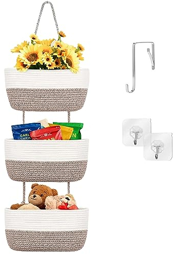 Hängeorganizer Organizer Wand Organizer, 3er Set Hängeregal Kleiderschränke Wandorganizer Hängekorb Hänge Organizer,Utensilientasche Abnehmbar Hängetasche,Tür Organizer für Schlafzimmer,Wohnzimmer